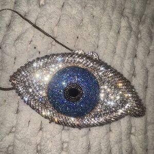 Crystal Evil Eye Bag in Blue and Gold